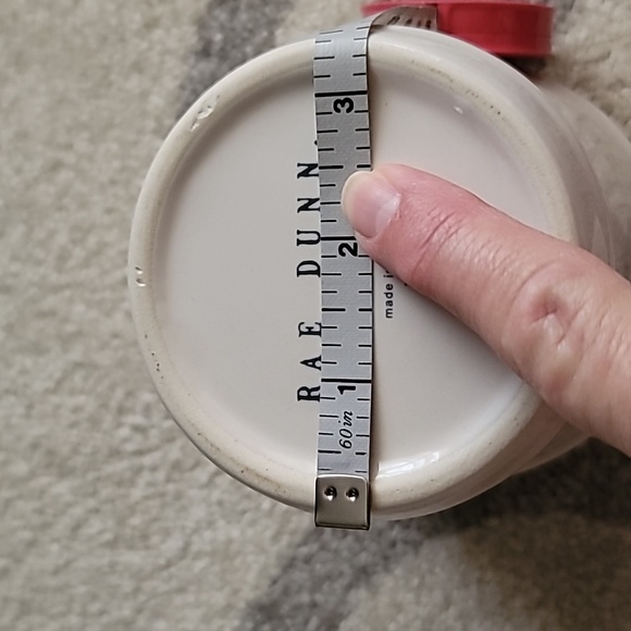 Magenta Rae Dunn flower pot 4.25" off-white w red "cupid" artisan - Picture 6 of 9